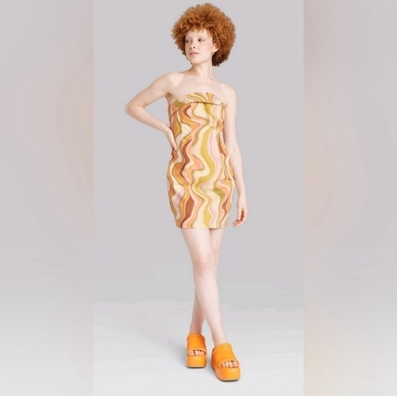 NWT Woman's Twill Tube Bodycon Dress - Picture 1 of 5